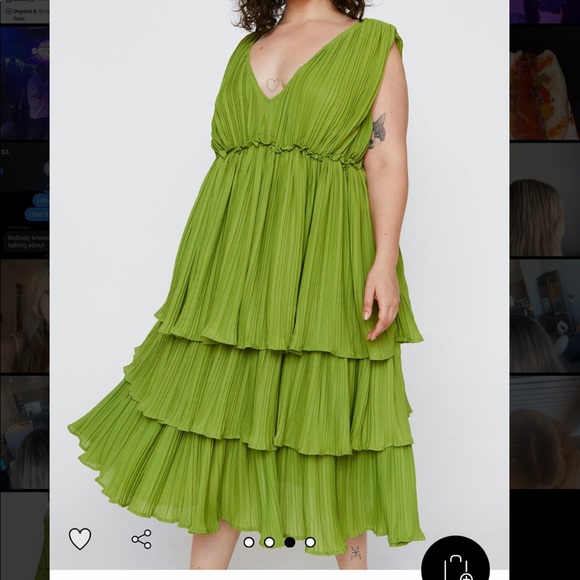 NWT!! Beautiful Green Ruffled Midi! - Picture 1 of 2